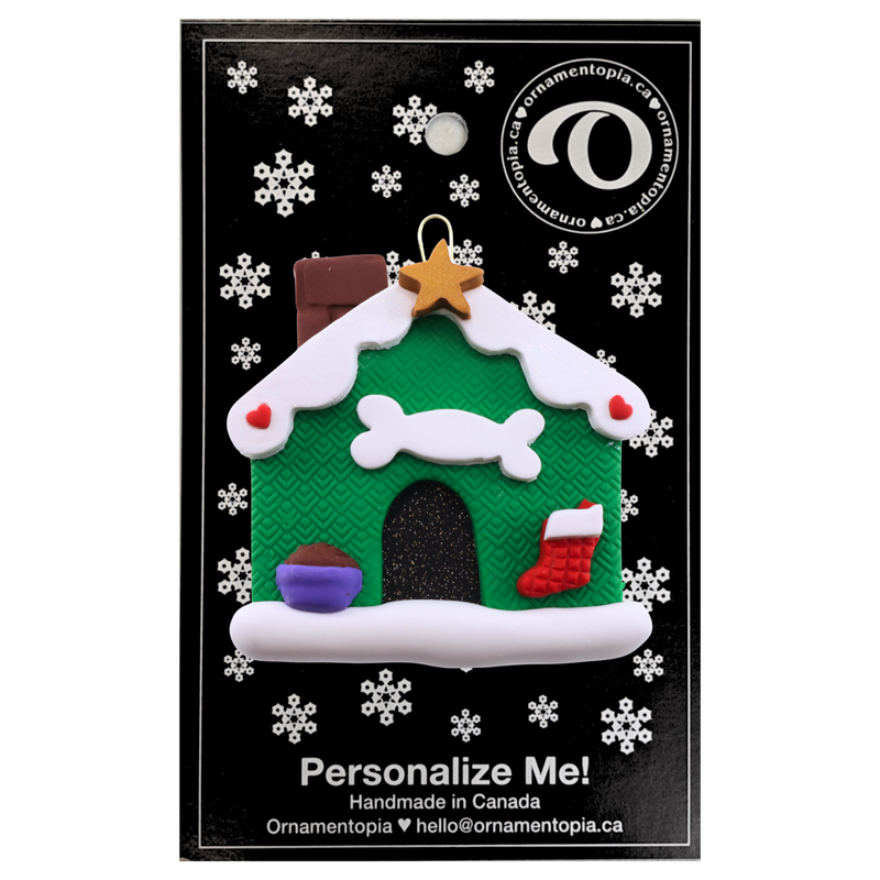 Doghouse Green Christmas Ornament