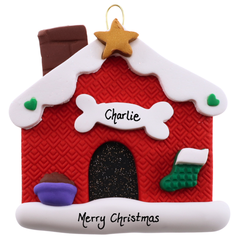 Doghouse Red Christmas Ornament