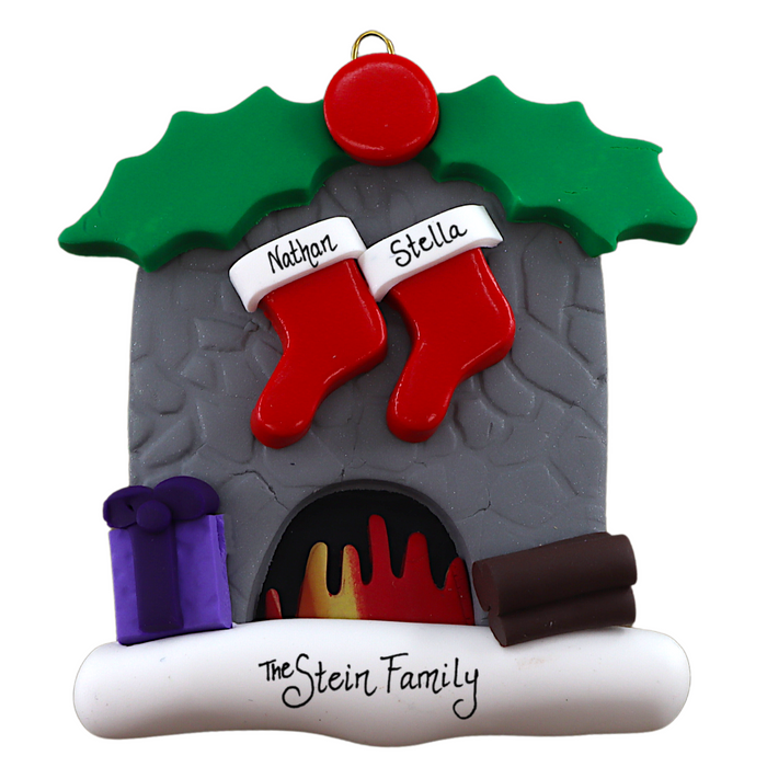 Fireplace Family of 2 Ornament