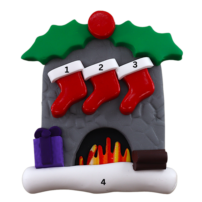 Fireplace Family of 3 Ornament