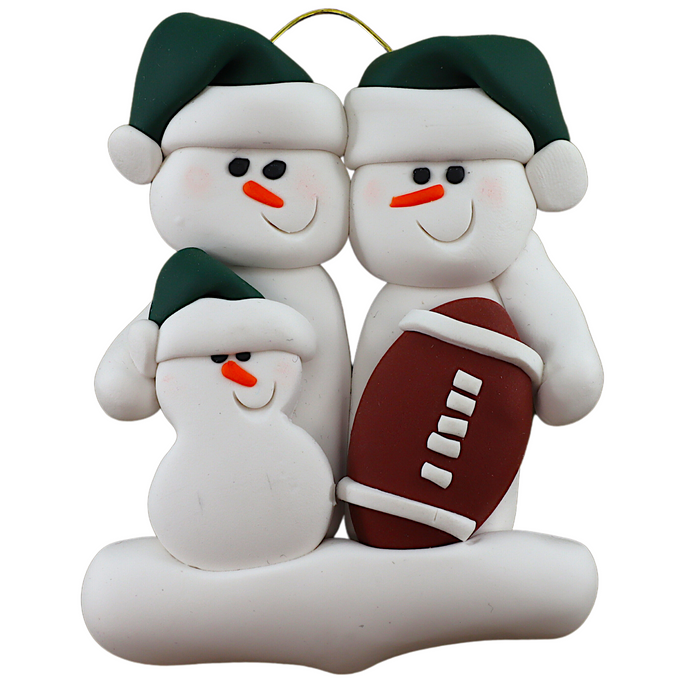 Football Snowmen Family of 3 Ornament