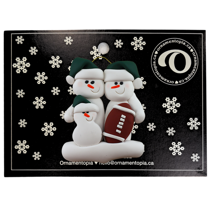 Football Snowmen Family of 3 Ornament