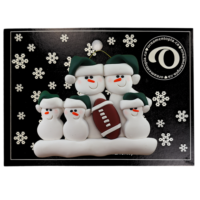 Football Snowmen Family of 5 Ornament