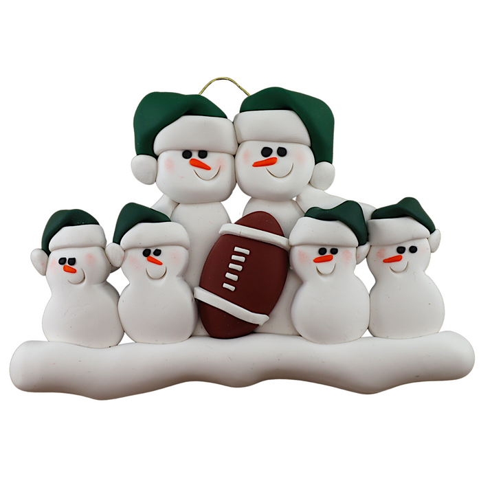 Football Snowmen Family of 6 Ornament