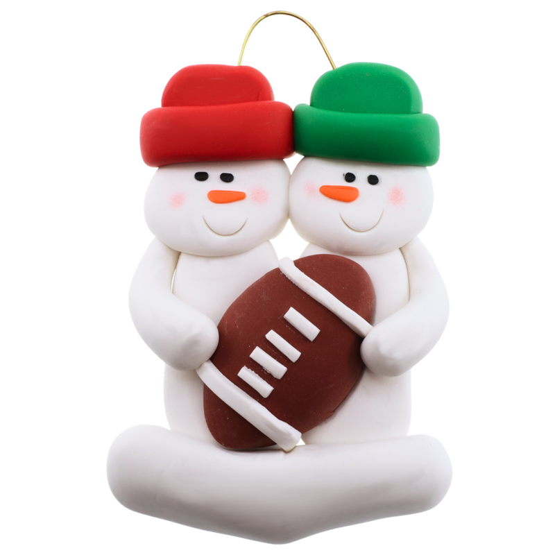 Football Family of 2 Christmas Ornament (New Colours)