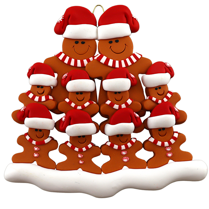 Gingerbread Family of 10 Ornament