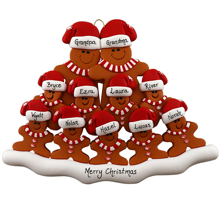 Gingerbread Family of 11 Ornament