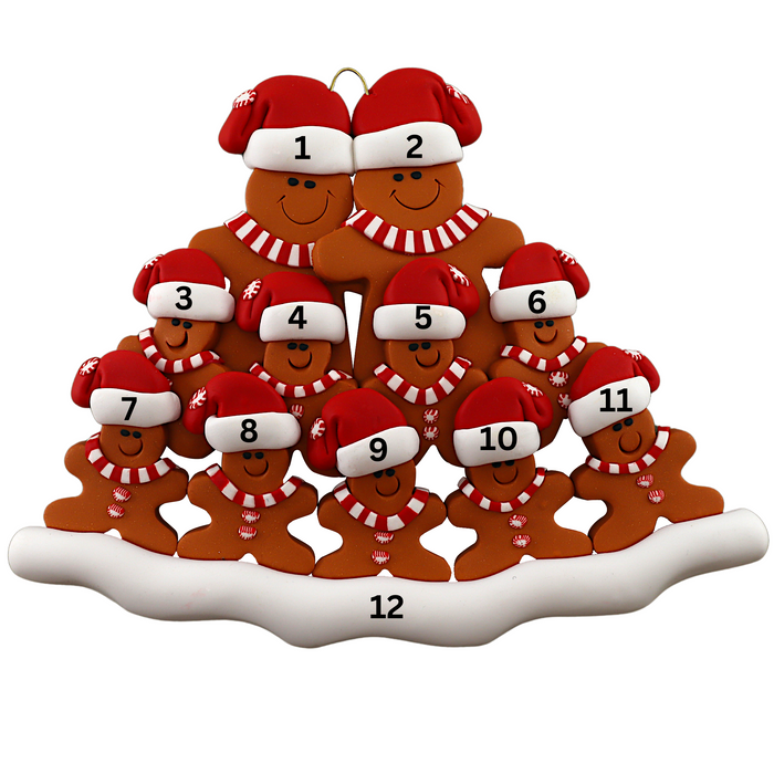 Gingerbread Family of 11 Ornament