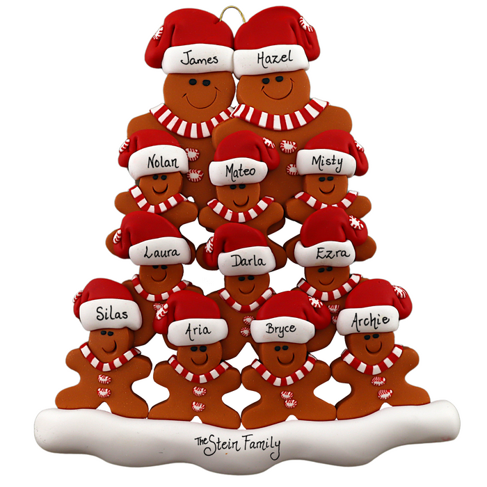 Gingerbread Family of 12 Ornament