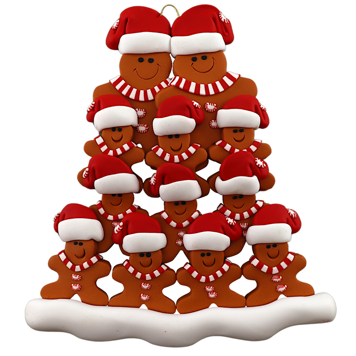 Gingerbread Family of 12 Ornament