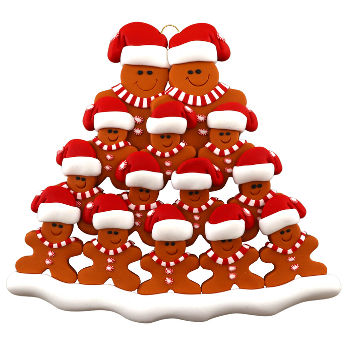 Gingerbread Family of 14 Ornament