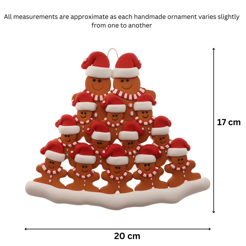 Gingerbread Family of 14 Christmas Ornament