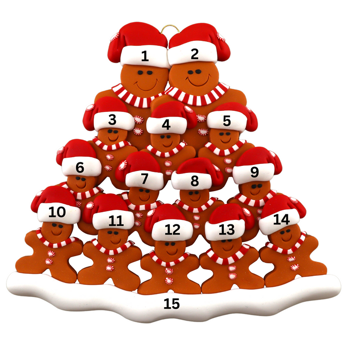 Gingerbread Family of 14 Ornament