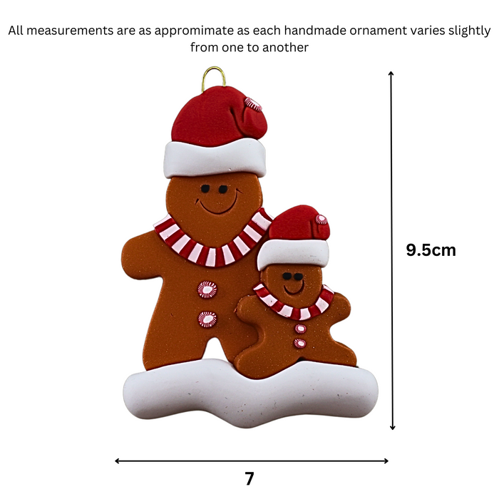 Single Parent Gingerbread Family of 2 Ornament