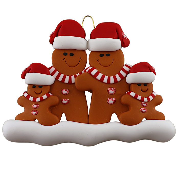 Gingerbread Family of 4 Ornament