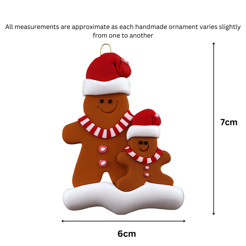 Gingerbread Single Adult Family of 2 Christmas Ornament