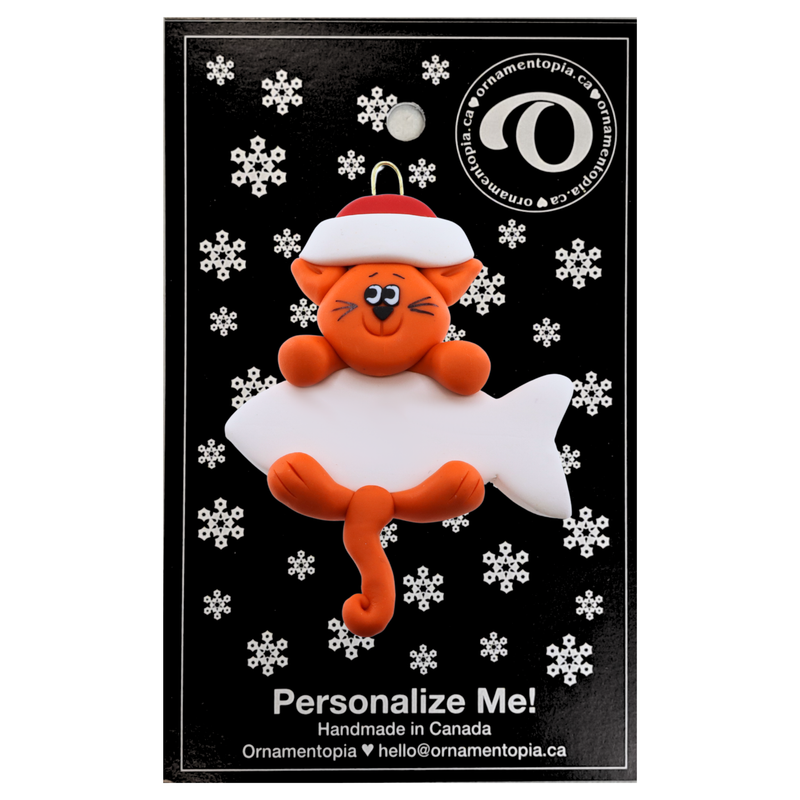 Hanging Cat Marmalade Christmas Ornament