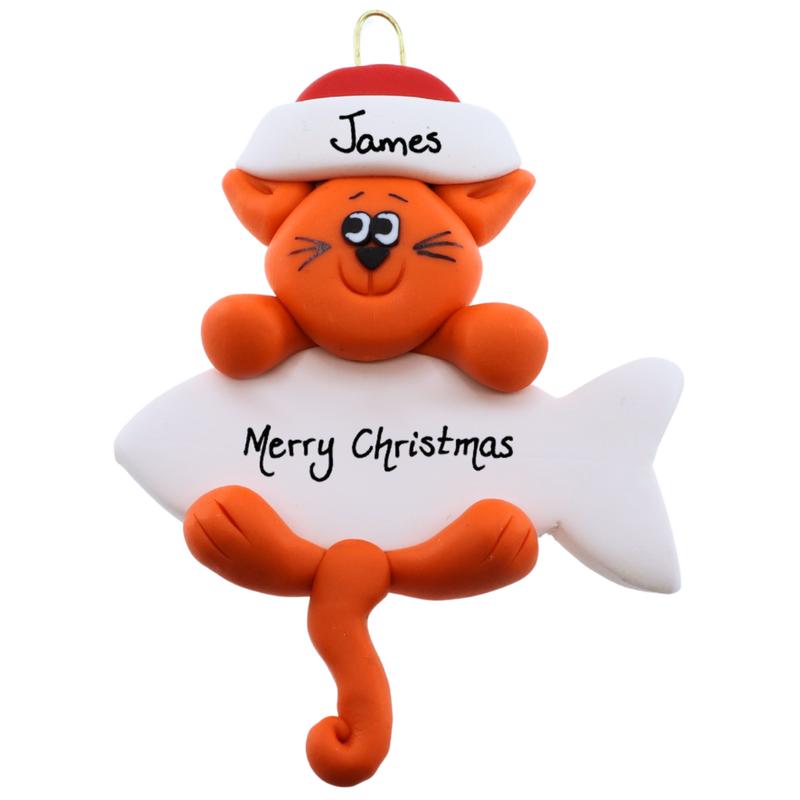 Hanging Cat Marmalade Christmas Ornament