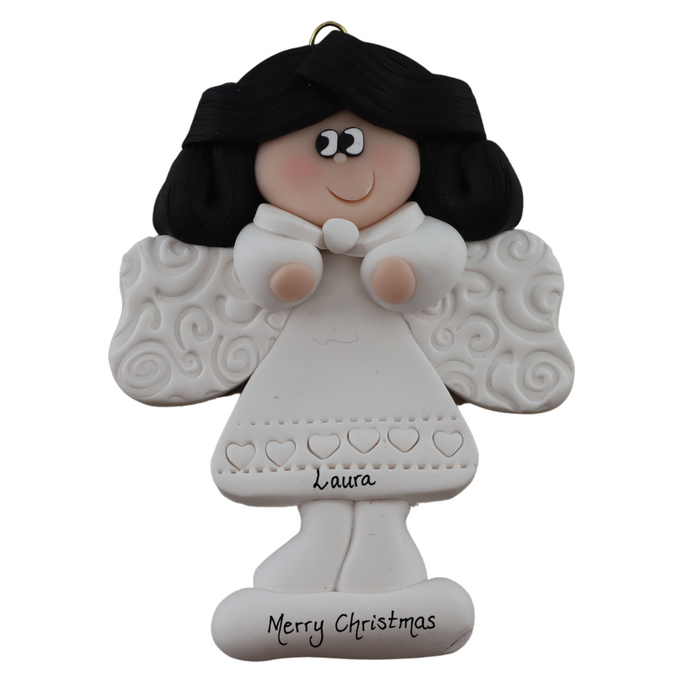 Holiday Angel Ornament - Black Hair