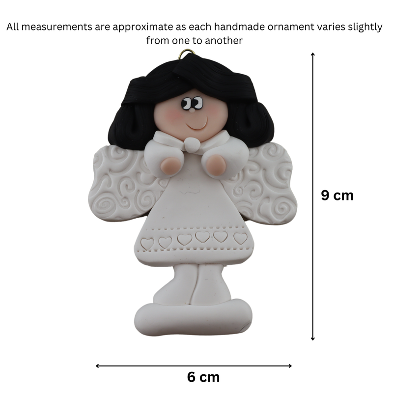 Angel Christmas Ornament - Black Hair