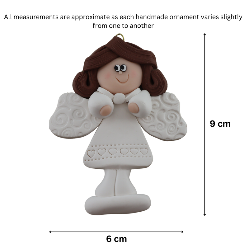 Angel Christmas Ornament - Brown Hair