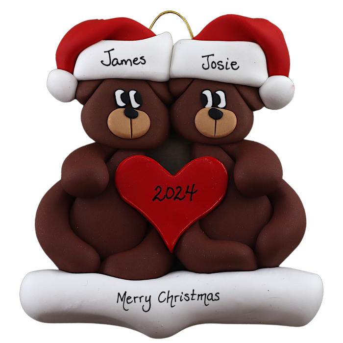 Holiday Bear Couple Ornament