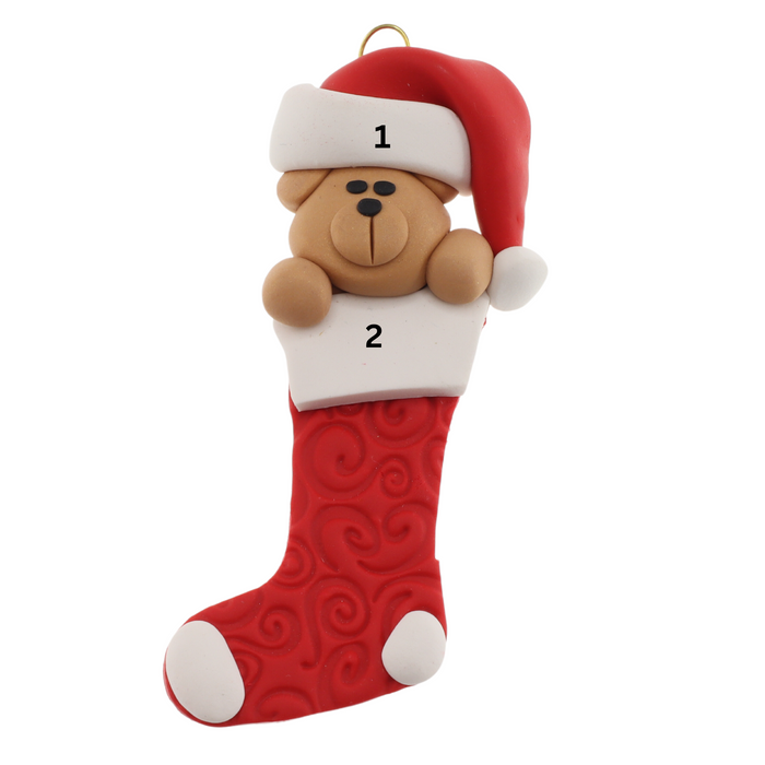 Holiday Bear in Stocking Ornament