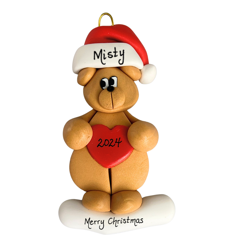 Bear with Heart Christmas Ornament