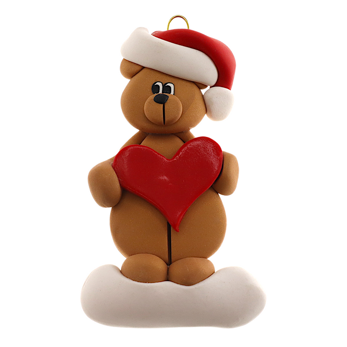 Holiday Bear with Heart Ornament