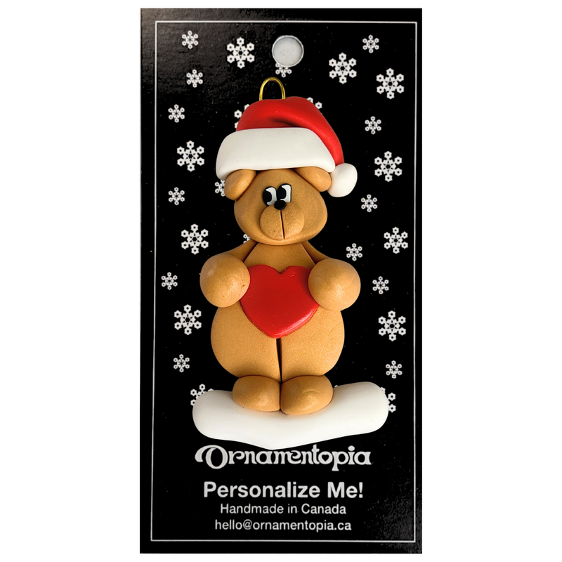 Bear with Heart Christmas Ornament
