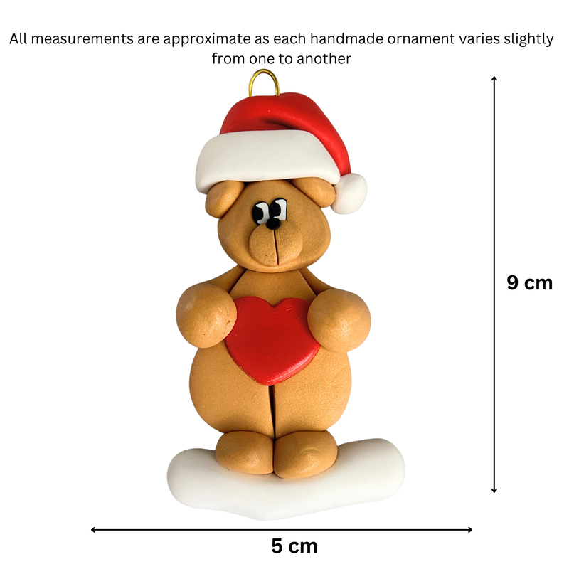 Bear with Heart Christmas Ornament