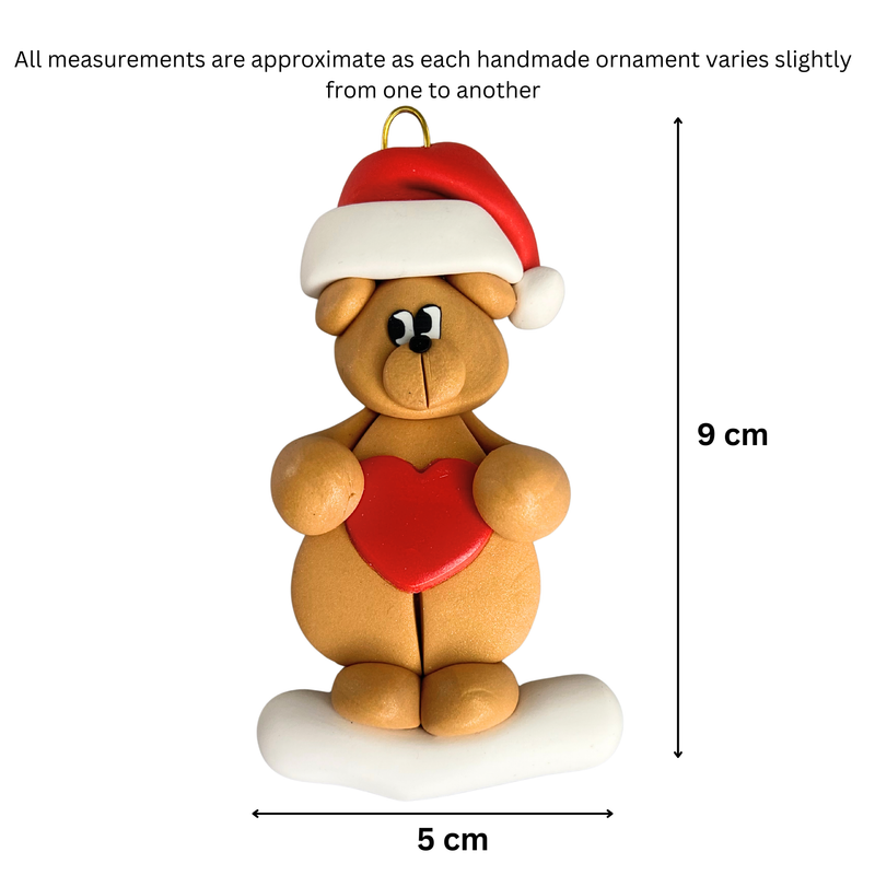 Bear with Heart Christmas Ornament