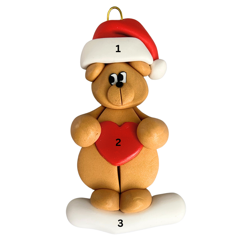 Bear with Heart Christmas Ornament