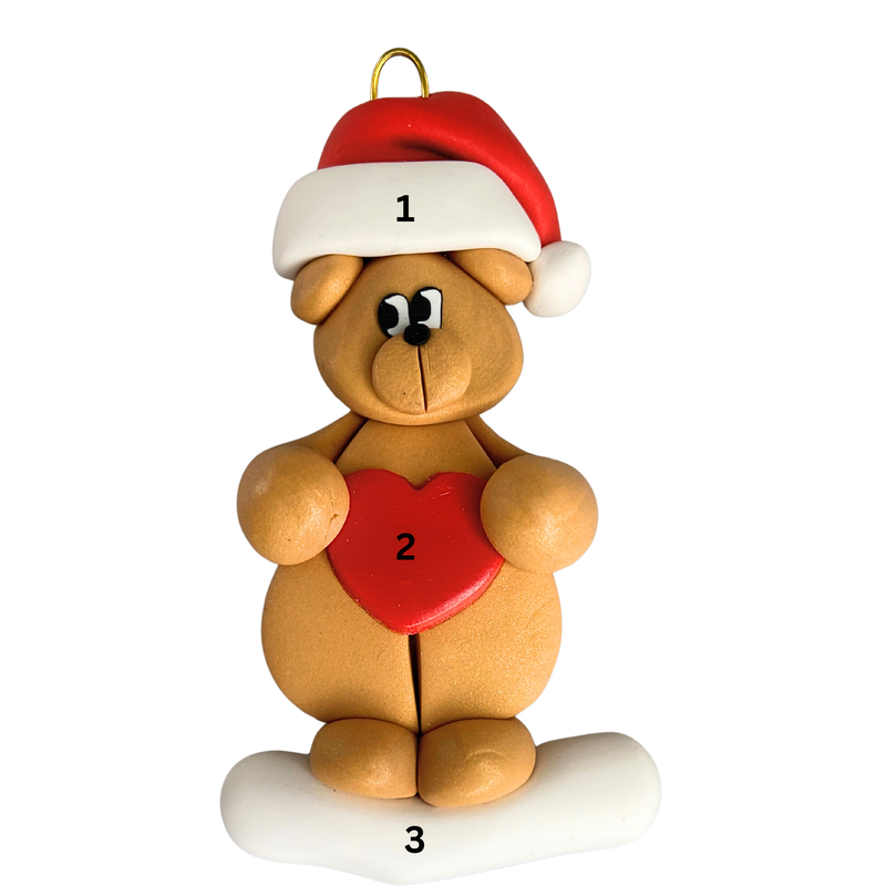 Bear with Heart Christmas Ornament