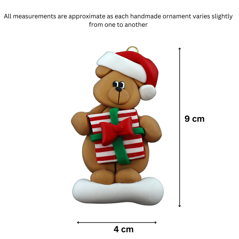 Bear with Present Christmas Ornament
