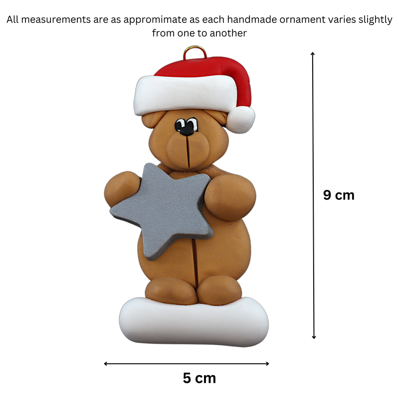Bear with Star Christmas Ornament