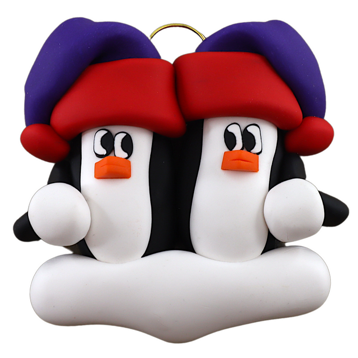 Holiday Penguin Couple Ornament