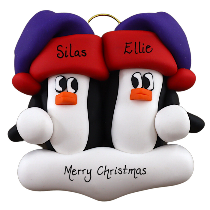 Holiday Penguin Couple Ornament