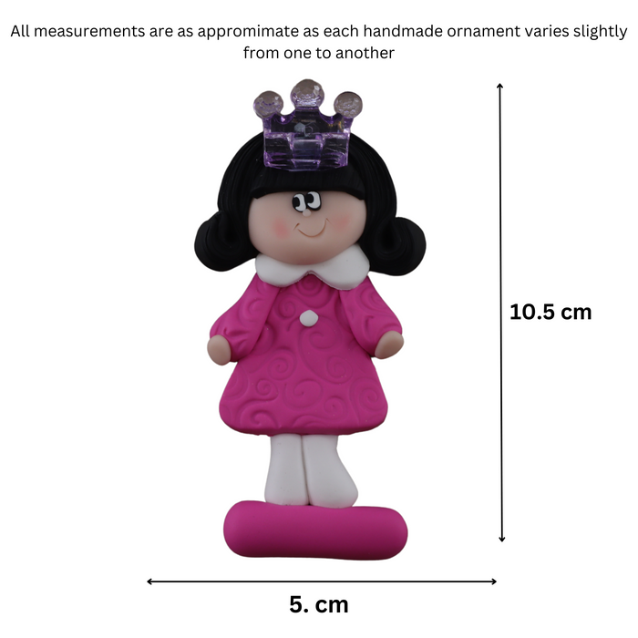 Holiday Princess Ornament - Black Hair