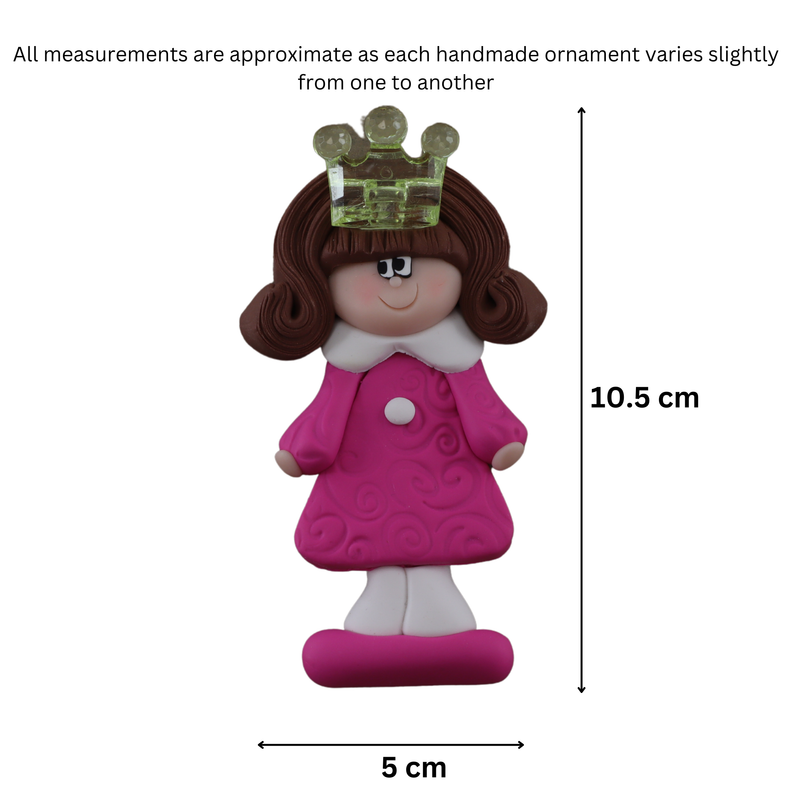 Princess Christmas Ornament - Brown Hair