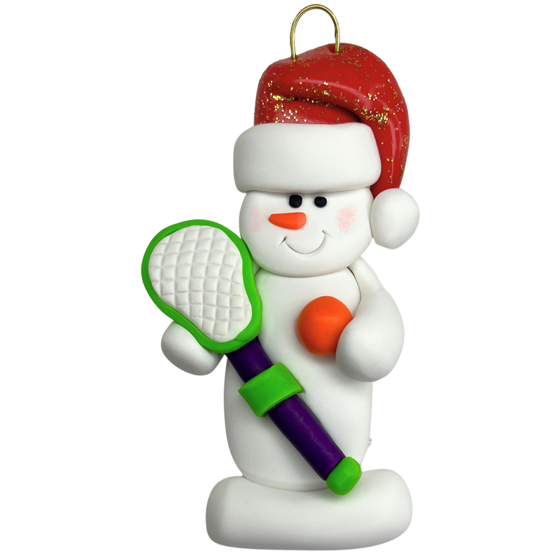 Snowman Lacrosse Christmas Ornament