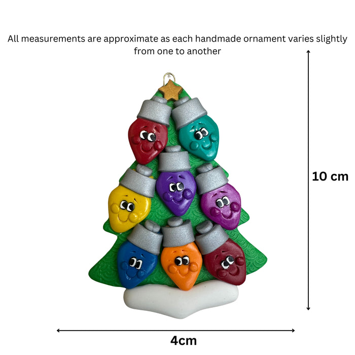 Light Bright Family of 8 Christmas Ornament