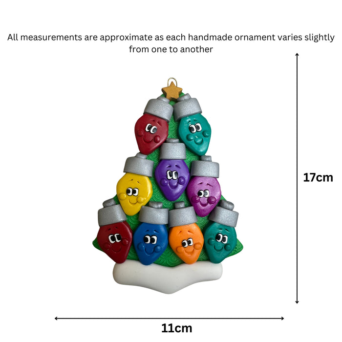 Light Bright Family of 9 Christmas Ornament