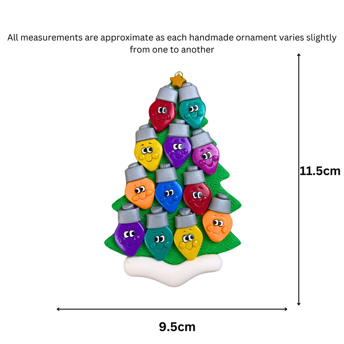 Light Bright Family of 12 Christmas Ornament