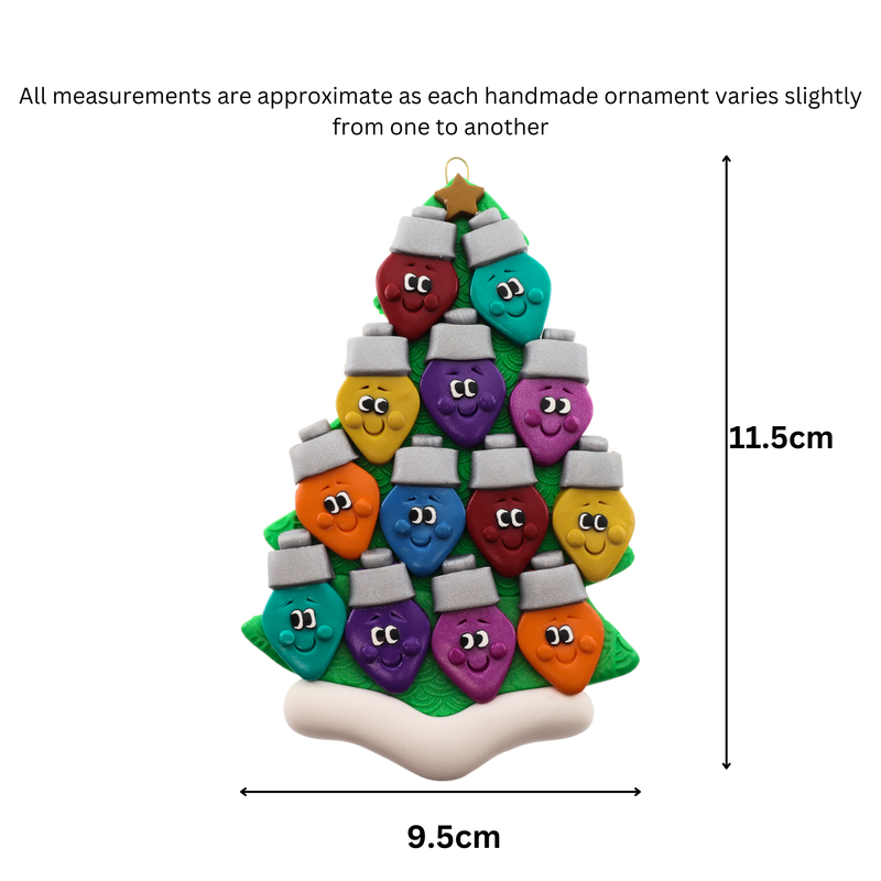 Light Bulb Family of 13 Christmas Ornament