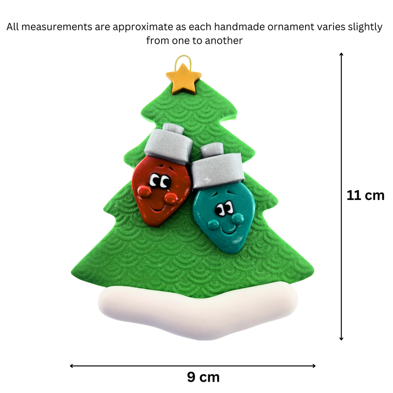 Light Bulb Family of 2 Christmas Ornament