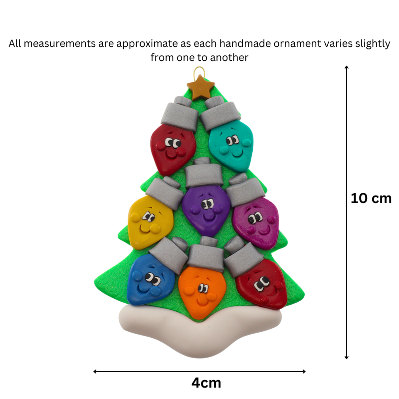 Light Bulb Family of 8 Christmas Ornament