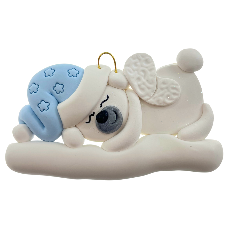 Polar Bear Memorial Baby Christmas Ornament - Blue