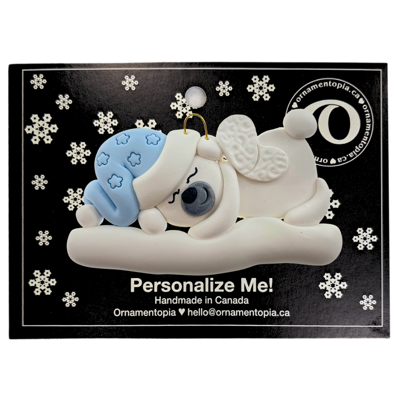 Polar Bear Memorial Baby Christmas Ornament - Blue