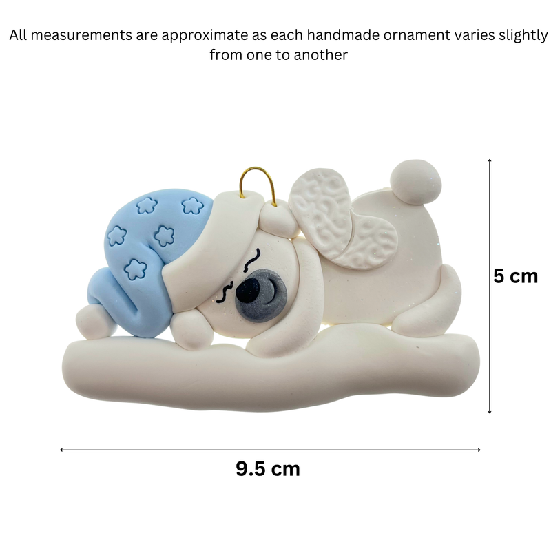 Polar Bear Memorial Baby Christmas Ornament - Blue
